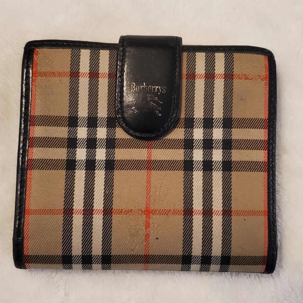 Vintage Burberrys Bi-Fold Kiss Lock Wallet